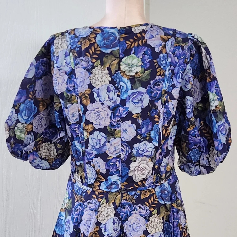 New!Rachel Parcell V-Neck Puff Sleeve Mini Dress - Picture 6 of 14